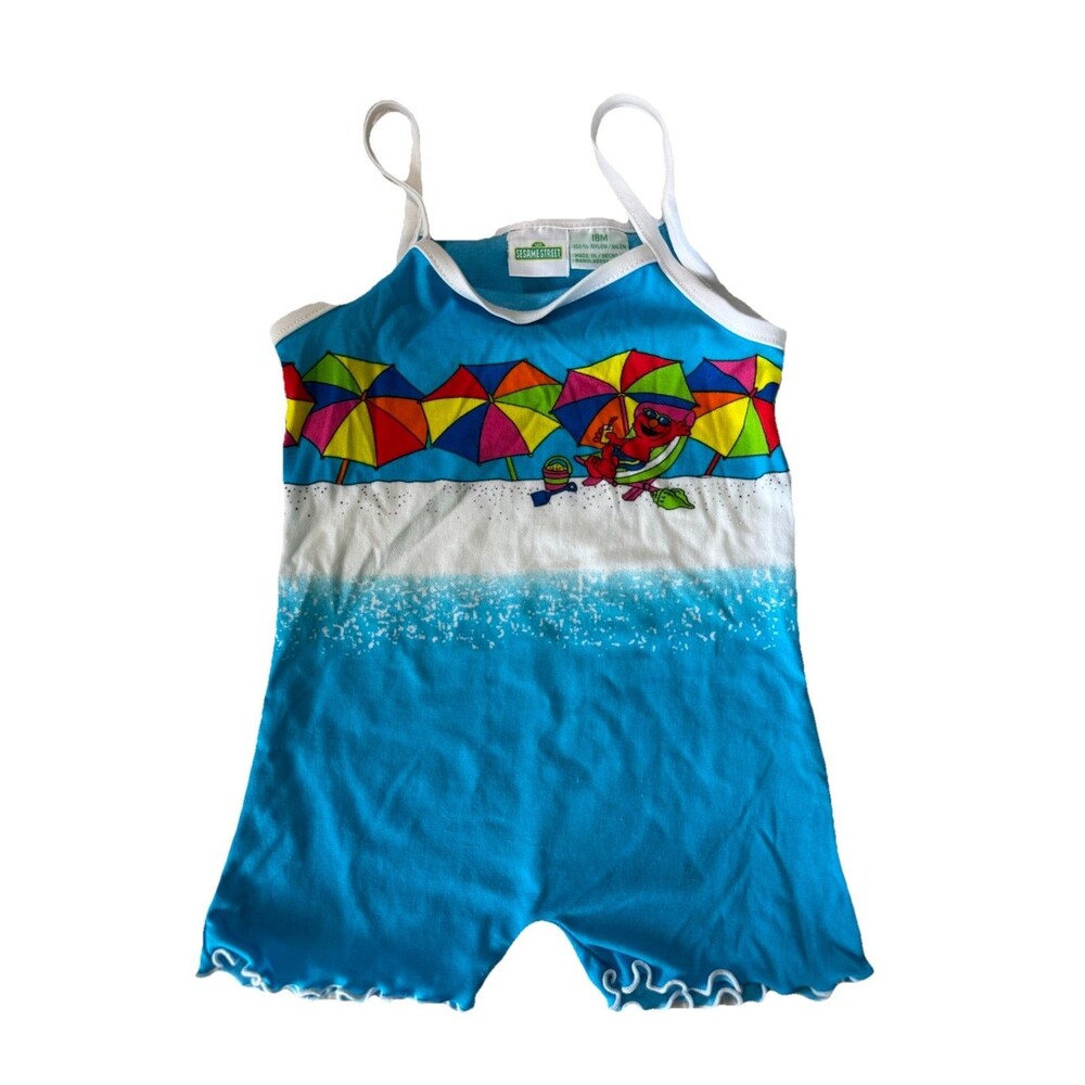 Vintage Elmo Sesame Street Swimsuit. One Piece, Leotard. 18 Months